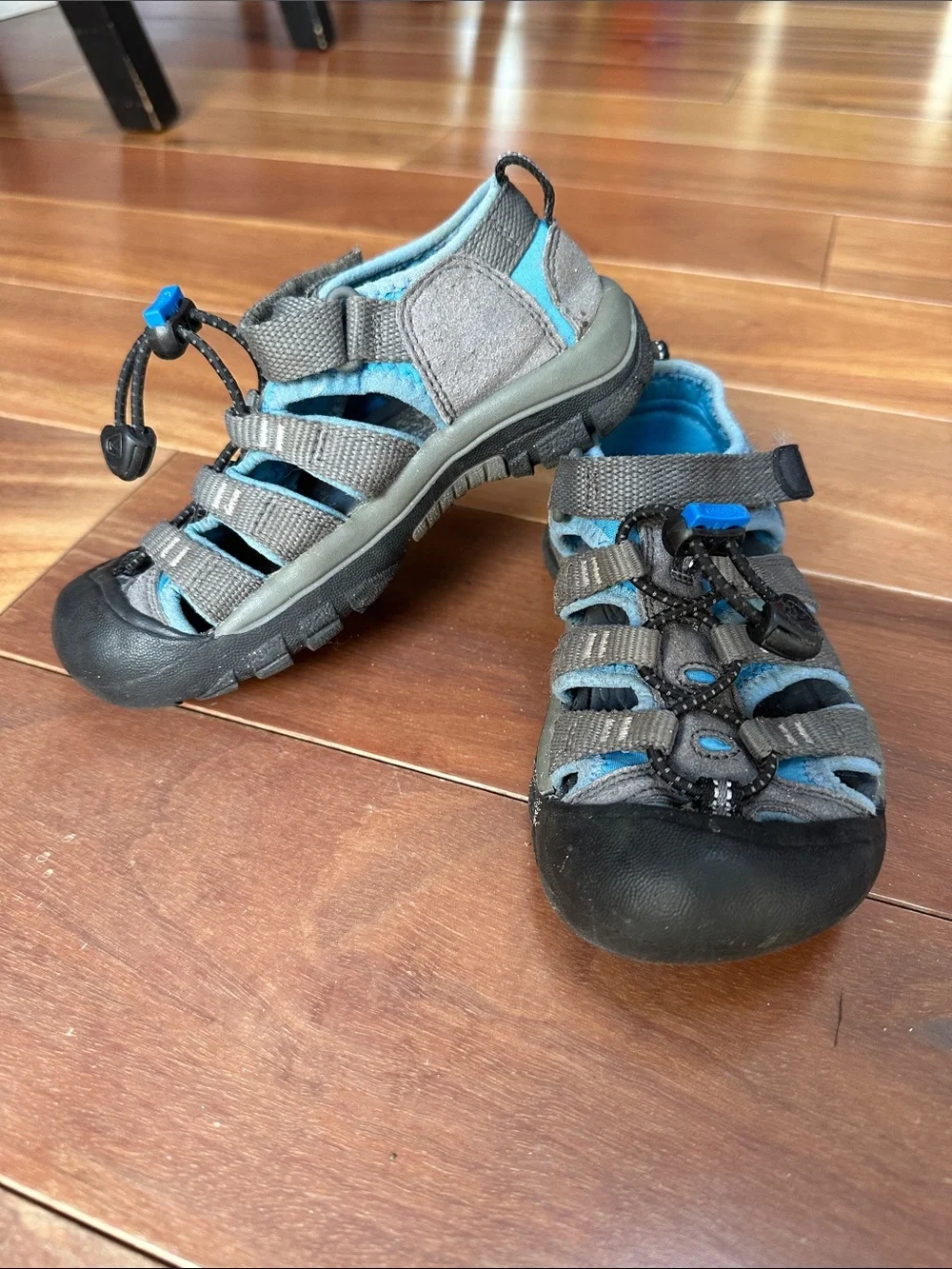 Keen Gray and Blue Kids Closed-Toe Water Sandals 12